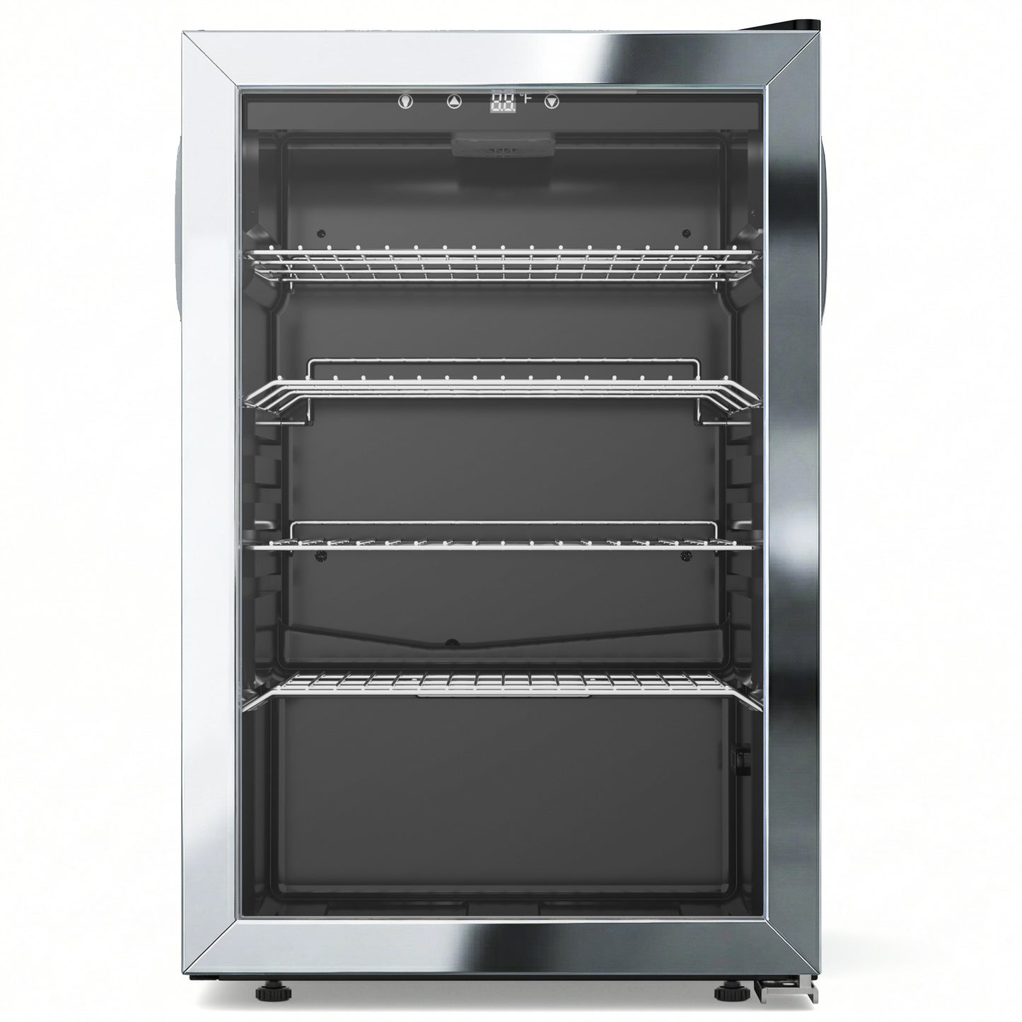 Snowyermine 150 Can Beverage Refrigerator and Cooler with Glass Door for Home, 20.67 in W, 31.4 in H, Silver