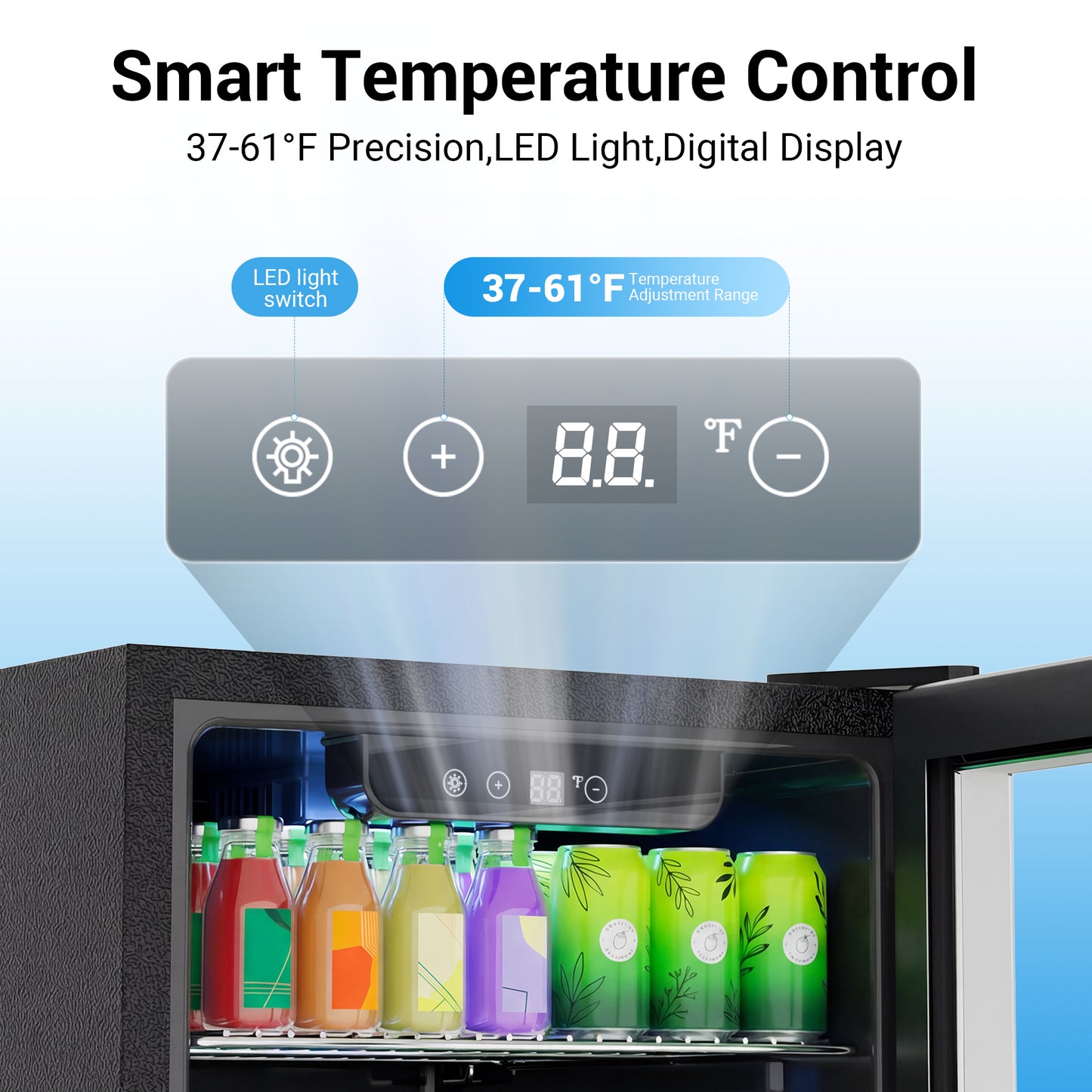 Snowyermine 130 Can Beverage Refrigerator and Cooler with Glass Door for Home, 17.3 in W, 31.5 in H, Silver