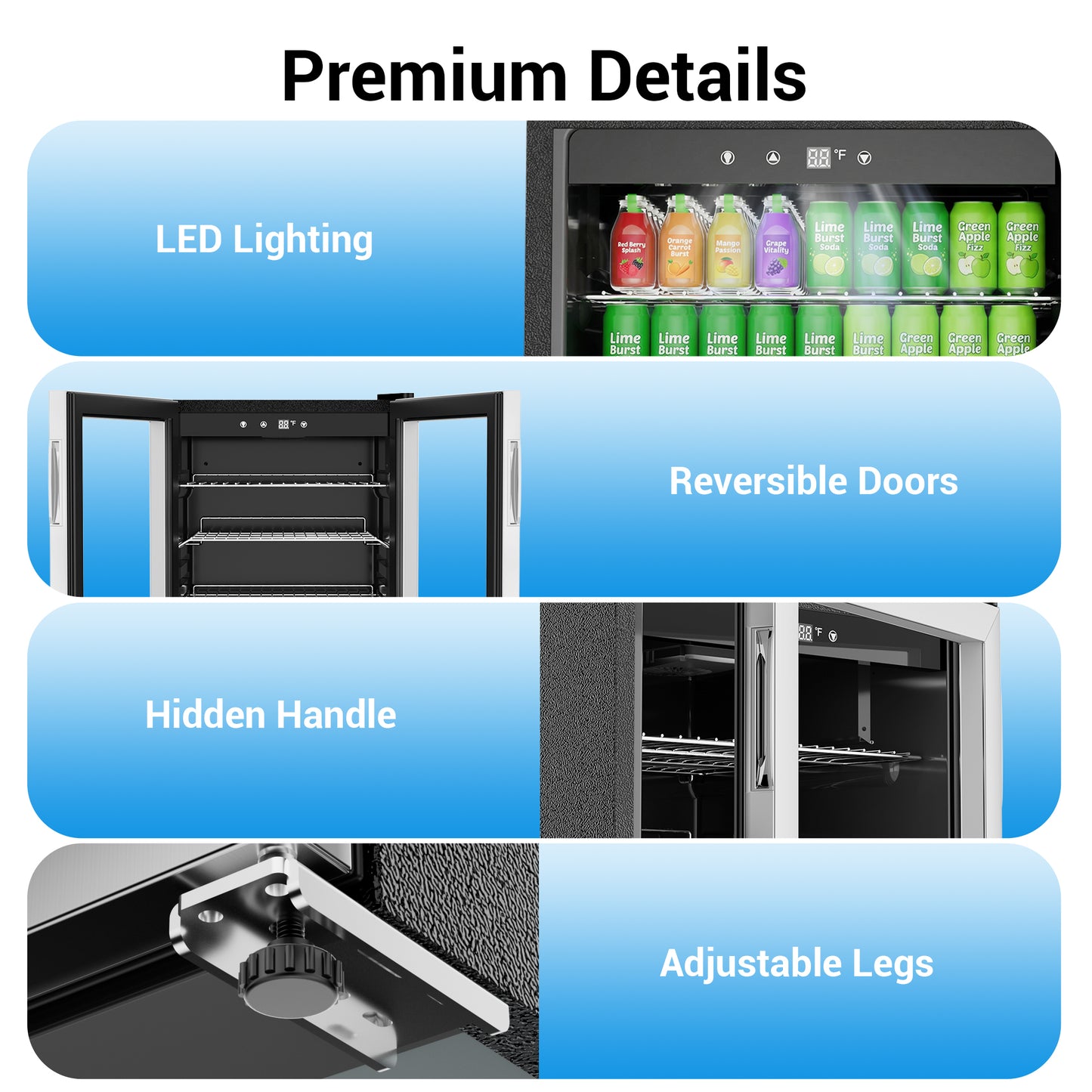 Snowyermine 150 Can Beverage Refrigerator and Cooler with Glass Door for Home, 20.67 in W, 31.4 in H, Silver
