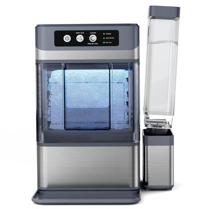 Snowyermine Nugget Ice Maker Countertop with 4.1L Water Tank, 44Lbs/24H, One-Touch Fast Ice in 6 Mins, Self-Cleaning & Ultra Quiet for Home/Office/Party