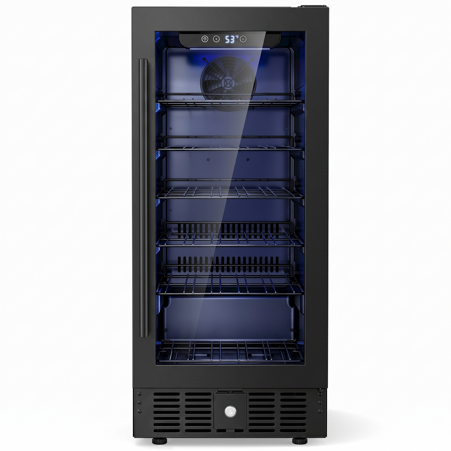 Snowyermine 15 inch Beverage Refrigerator - 2.9 Cu.Ft Built-in or Freestanding Soda & Beer Fridge with Digital Touch Control, Stainless Steel Glass Door & Security Lock