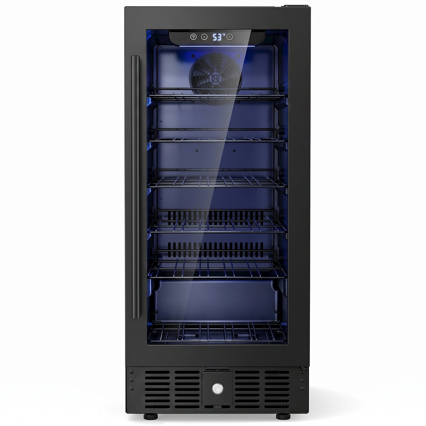 Snowyermine 15 inch Beverage Refrigerator - 2.9 Cu.Ft Built-in or Freestanding Soda & Beer Fridge with Digital Touch Control, Stainless Steel Glass Door & Security Lock