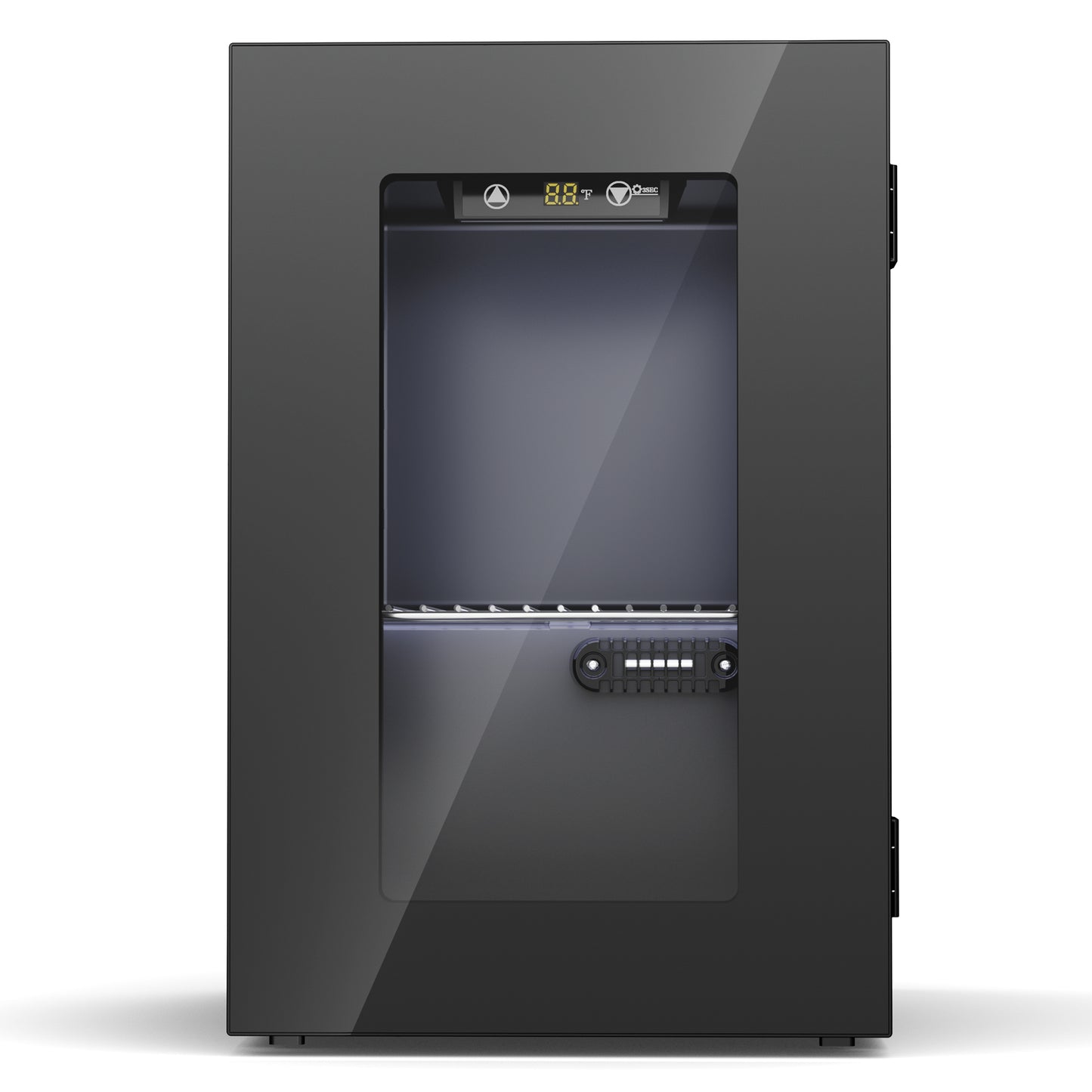Snowyermine 24 Cans Mini Beverage Refrigerator & Portable Wine Cooler Refrigerator with Glass Door, Mini Countertop Wine Fridge for Home/Office/Bar,Black