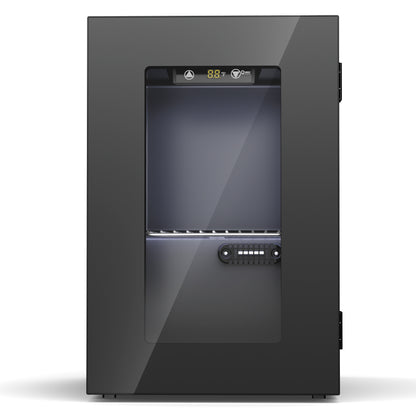 Snowyermine 24 Cans Mini Beverage Refrigerator & Portable Wine Cooler Refrigerator with Glass Door, Mini Countertop Wine Fridge for Home/Office/Bar,Black