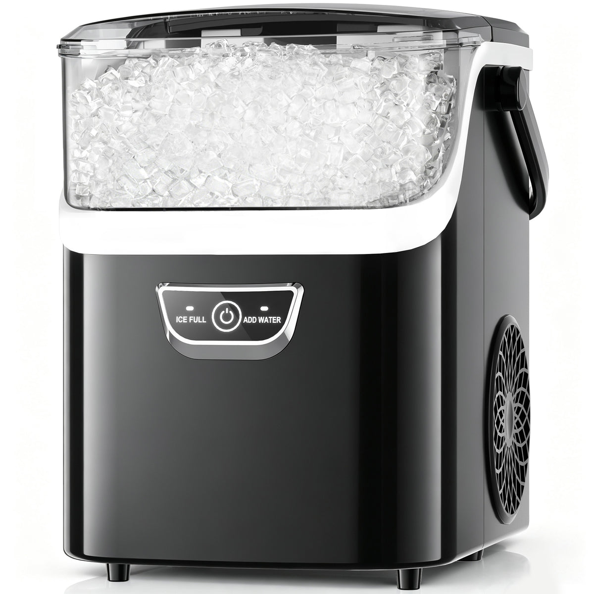 Snowyermine Nugget Ice Maker with Handle, 35lbs/Day Countertop Ice Maker Ready in 5 Mins, Soft Sonic Ice, Auto-Cleaning Ice Makers Portable Ice Machine for Home Kitchen Office Families