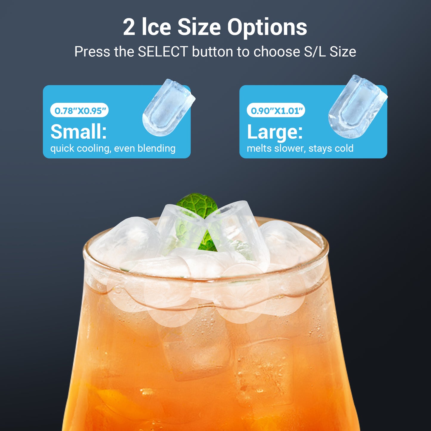 Snowyermine Countertop Ice Maker with Handle,Portable Ice Machine with Basket and Scoop, 8 Bullet Ice In 6 Mins, 26Lbs/24H, Self-Cleaning